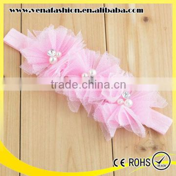 pink flowers girls cheap kids hair accessories for kids