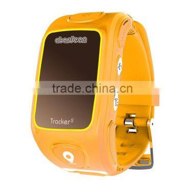 Kids gps tracker watch cellphone with light sensor insure watch on the wrist