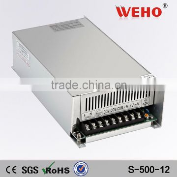 High quality 500w single output cctv camera power supply 12v