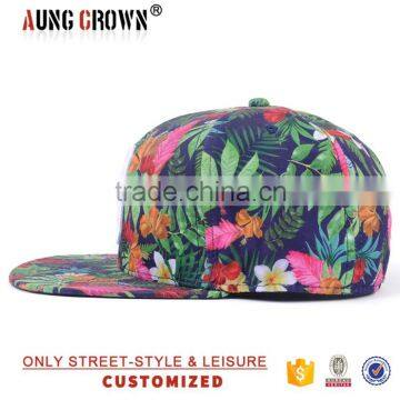 Wholesle Cheap Custom Embroidery Flat Brim Floral Snapback Hat Custom photo-3
