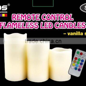 3 Pack (4", 5", 6") of Outdoor / Indoor Flameless LED Remote Control Real Wax Candles with Remote and Timer