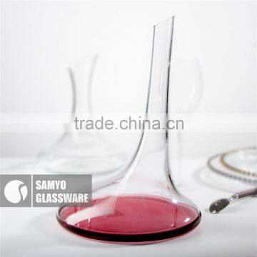 Samyo handmade clear round belly decanter with long enterclose