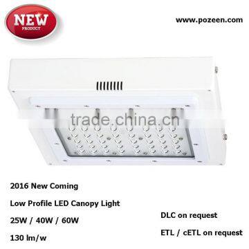 New Coming ETL cETL DLC Qualified 60 Watts Pure White Low Profile LED Canopy Light