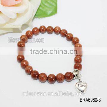 2016 Unisex boy stone beads golden sand stone braclets For sale