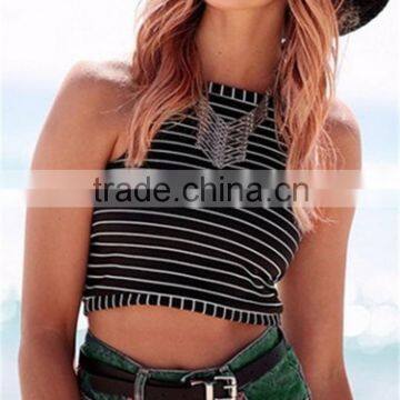 JPSKIRT1605380 Fashion Women Stripes Design Sexy Vest