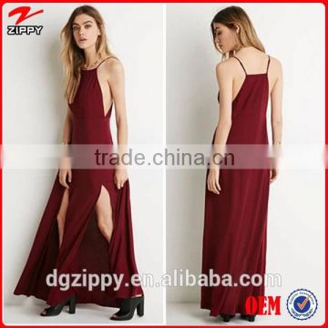 2015 New ladies western dress designs M-silt maxi dress,latest women dress designs