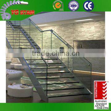 Laminated glass step glass railing stairs