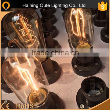 Nice patterns of carbon filament T45 door style /T45 hairpin style /T45 spiral /squirrel cage clear glass light bulb