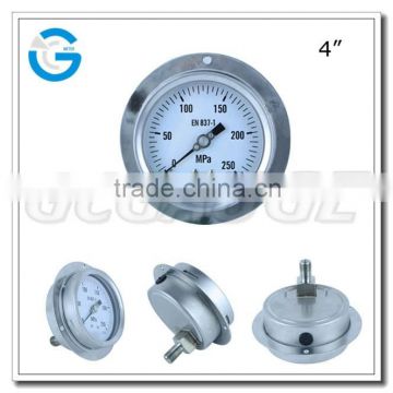 High quality stainless steel 4inch low back mount high pressure gauge