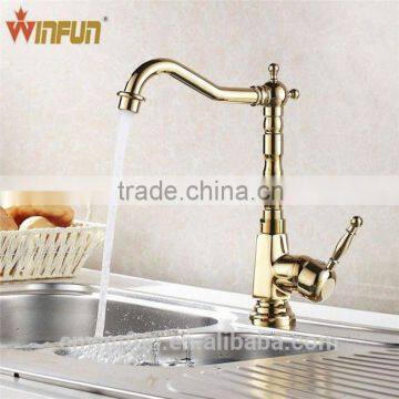 Popular in European country gold kitchen tap,artistic brass bathroom faucet