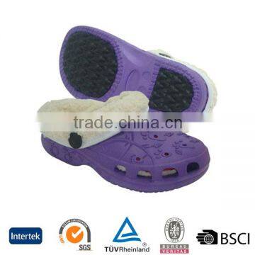 2016 popular wholesale China sexy fur lining warm outdoor violet women winter garden village shoes