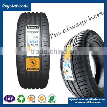 Cheap car strong adhesive Tyre label, Rubber tyre sticker, Strong adhesive tire sticker