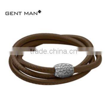 Modern style wholesale for men leather bracelet stainless steel