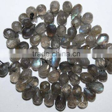 Natural Labradorite Faceted Drops