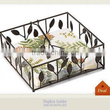 Metal square leaf napkin holder