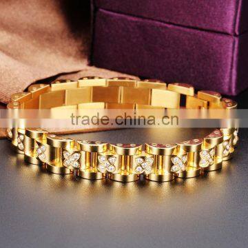 Fashion Stainless Steel Jewelry Gold Plated 316L Stainless Steel Custom Men Bracelet