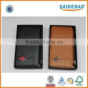 Delicate pu leather material passport holder,custom passport holder with Multi-function pocket