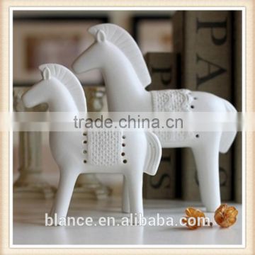 Two White Miniature Ceramic Pony and Horse Figurines