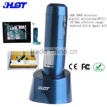 Hot S06 wifi protable digital microscope with 8 Led night for mobile device