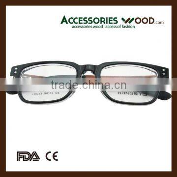 Popular Acetate mix Ebony optics frame new model wooden arm eyewear