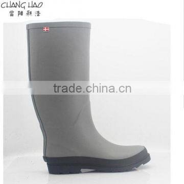 Rubber rain boot women fashion boot grey ground with black sole Wellington Boot