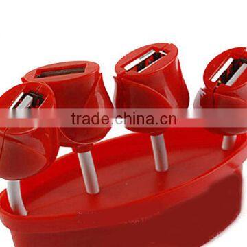 BRAND NEW Flower Shaped 4 Port USB Hub for PC Home Office photo-6