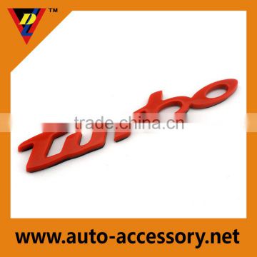 Custom 3d waterproof adhesive brand turbo car logo stickers