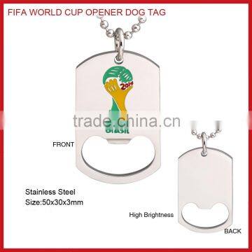 Fashion Stainless Steel Pendant Bottle Opener With Dog Tag