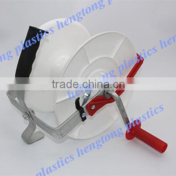 Electric fence reel for poly wire/rope/tape