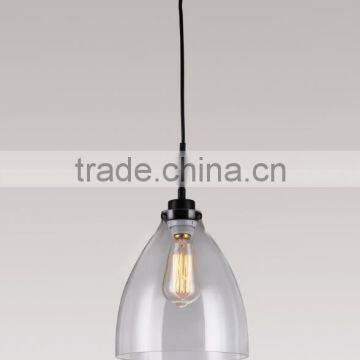 Morden filament single clear glass Indoor Pendant with antique Brass finish for coffe bar Zhongshan Factory with UL/CE/SAA/ROHS