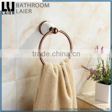 Western Unique Design Zinc Alloy Rose Gold Finishing Bathroom Accessories Wall Mounted Towel Ring
