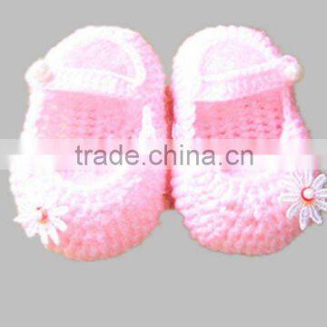 Cut baby socks pink color handmade girls socks