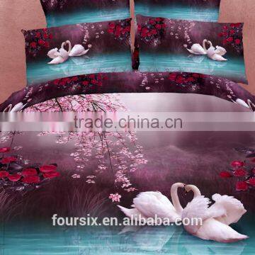 beautiful and luxuary 100%cotton 3d reactive printed bedding sets