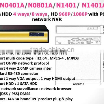 IW-N1401 POE 4 Channel H.264 Plug and Play NVR