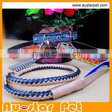 Good Quality Manufacturer Stock Ethnic Style Cow Leather Pet Dog Collars and Leashes, Pet leashes, Pet Collars