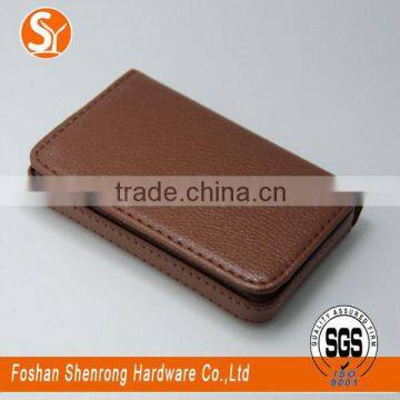 Concise Design Unisex Gender Black and Brown PU Leather Credit Name Card Holder With Cheap Price photo-2