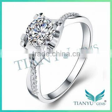 Fashion Style Jewellery 925 Sliver Finger Ring Moissanite Diamond Wedding Ring photo-2