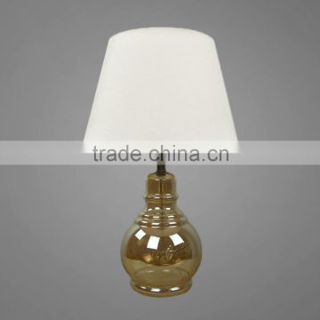 Gourd Shape Glass Body With White Fabric Lampshade Study table lamp Bedside Table Lamp