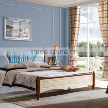 Mediterranean Style High Quality Korean Bed 1.5m and 1.8m of Fabric Bed Head Designs
