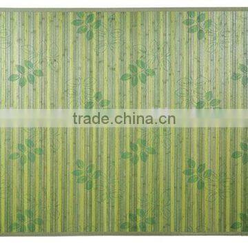 green leaf printting bamboo carpet