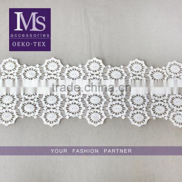 High quality polyester 19cm width floral crochet indian lace trim wholesales