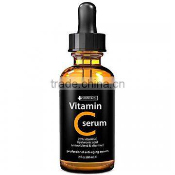 Vitamin C Serum for Face, 2 fl. oz - 20% organic Vit C + E + Hyaluronic Acid