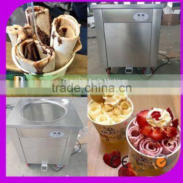 45cm 304 Stainless steel 1 round pan roll ice fried ice cream machine nsf and ul