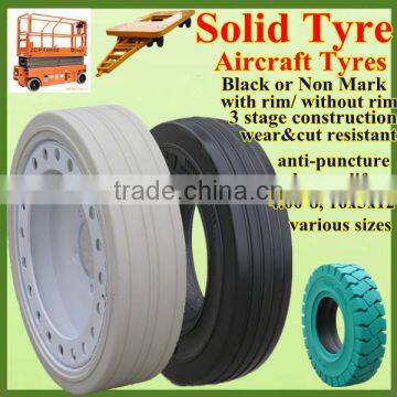 Top Quality Chinese 400x8 Flat Proof Aircraft Solid Tyres With Good Price photo-2