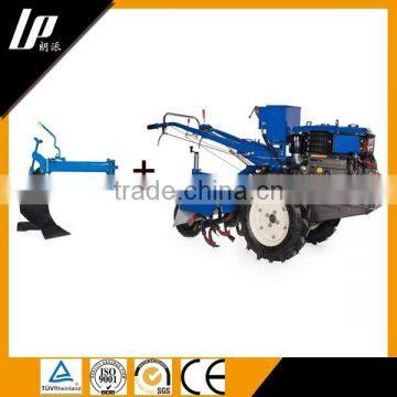 mini farm hand tractor 12hp with rotary tiller two wheels diesel engine 8-12hp power hand tractor