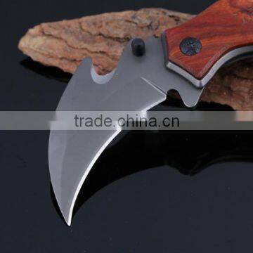 High Quality Outdoor Survival Wooden Handle Hunting Hook Knife