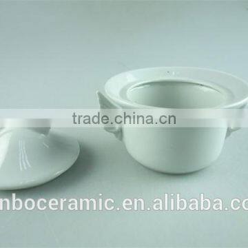 Mini Ceramic Casserole Pot With Lid, White Ceramic Small Soup Pot for Cookware photo-2