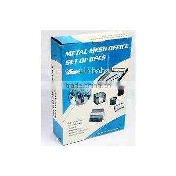 Metal Wire Mesh Desk Organizer Office Stationery Set Of 6 Pcs/Office Table Set photo-2