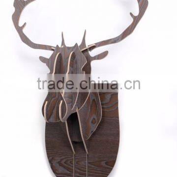 indoor wall mounted wooden deer head decoration