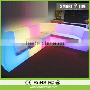 Modern design rechargeable led light up Big sofa/LED home bar sofa for sale